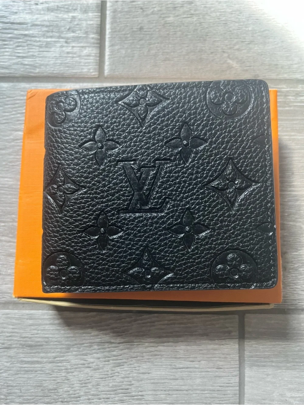 Louis Vuitton Black Embossed Monogram Leather Wallet